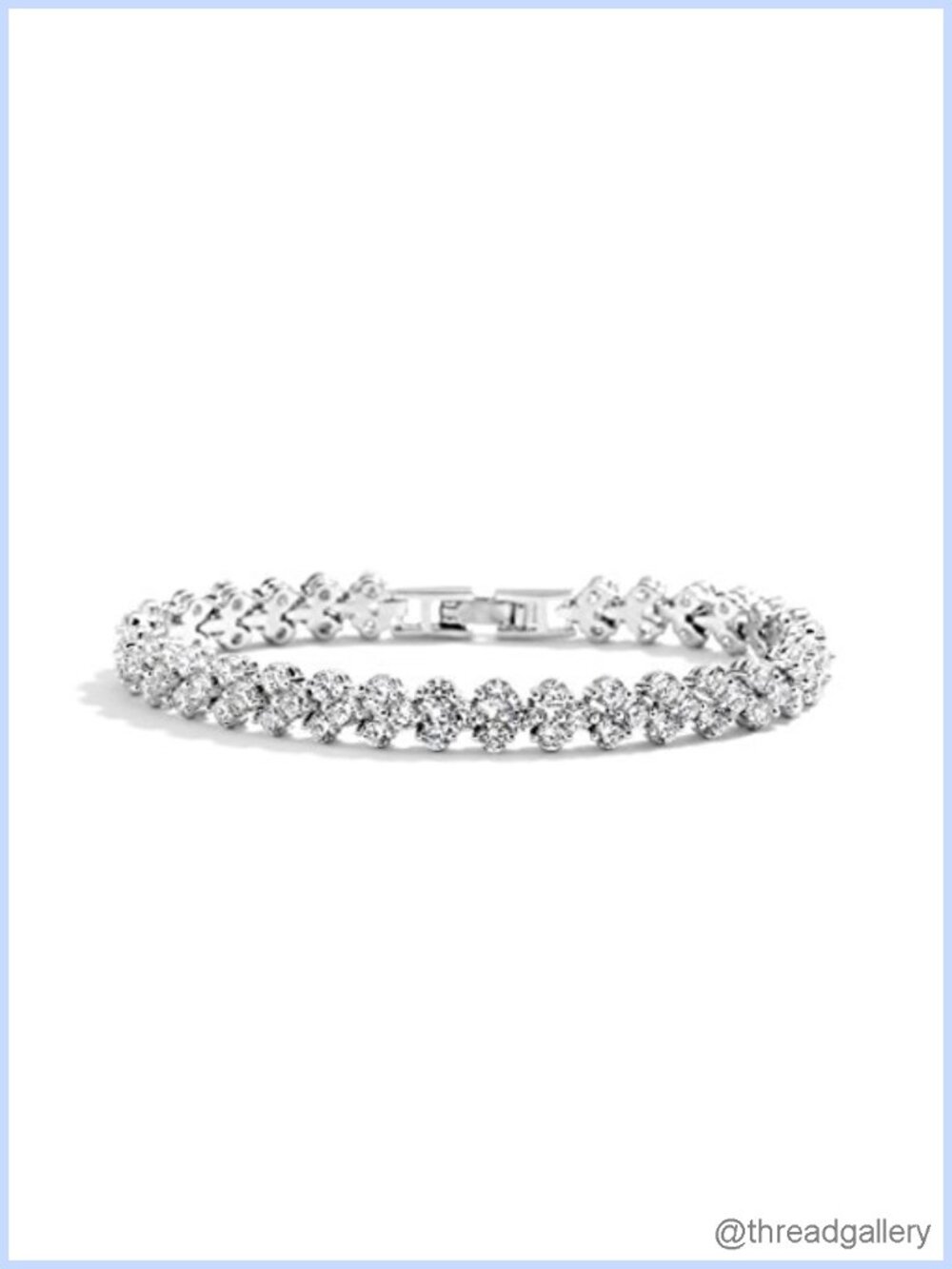 Platinum Plated Cubic Zirconia Tennis Bracelet 7 Inch